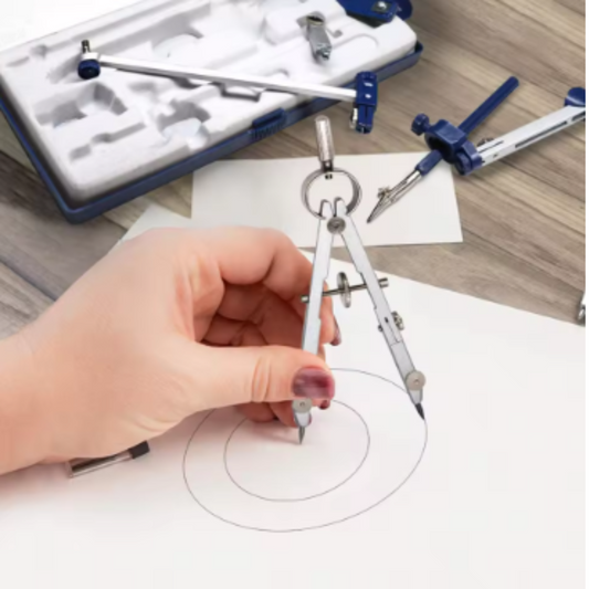 7PCS Metal Geometry Set – Compass, Ruler & Pro Tools for Students & Architects