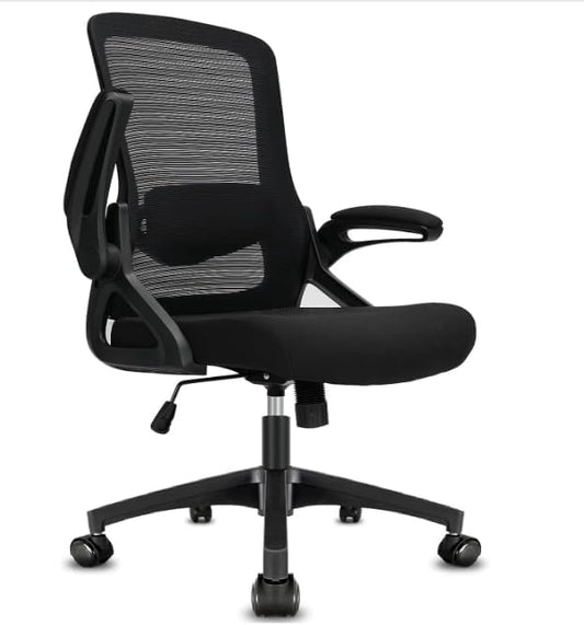 Ergonomic Office Chair with Lumbar Support & Flip-Up Arms – Adjustable Height