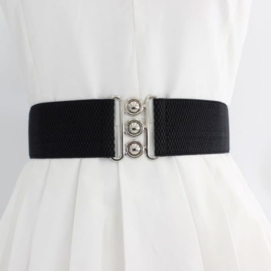 Women's Vintage Wide Elastic Belt – Stretch Waist Belt for Dresses, Shirts & Jumpsuits