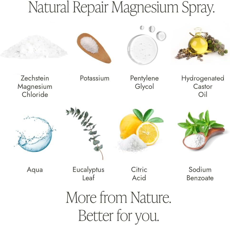 Magnesium Spray for Sleep, Muscle & Leg Relief β No Grease, Vegan, 150ml