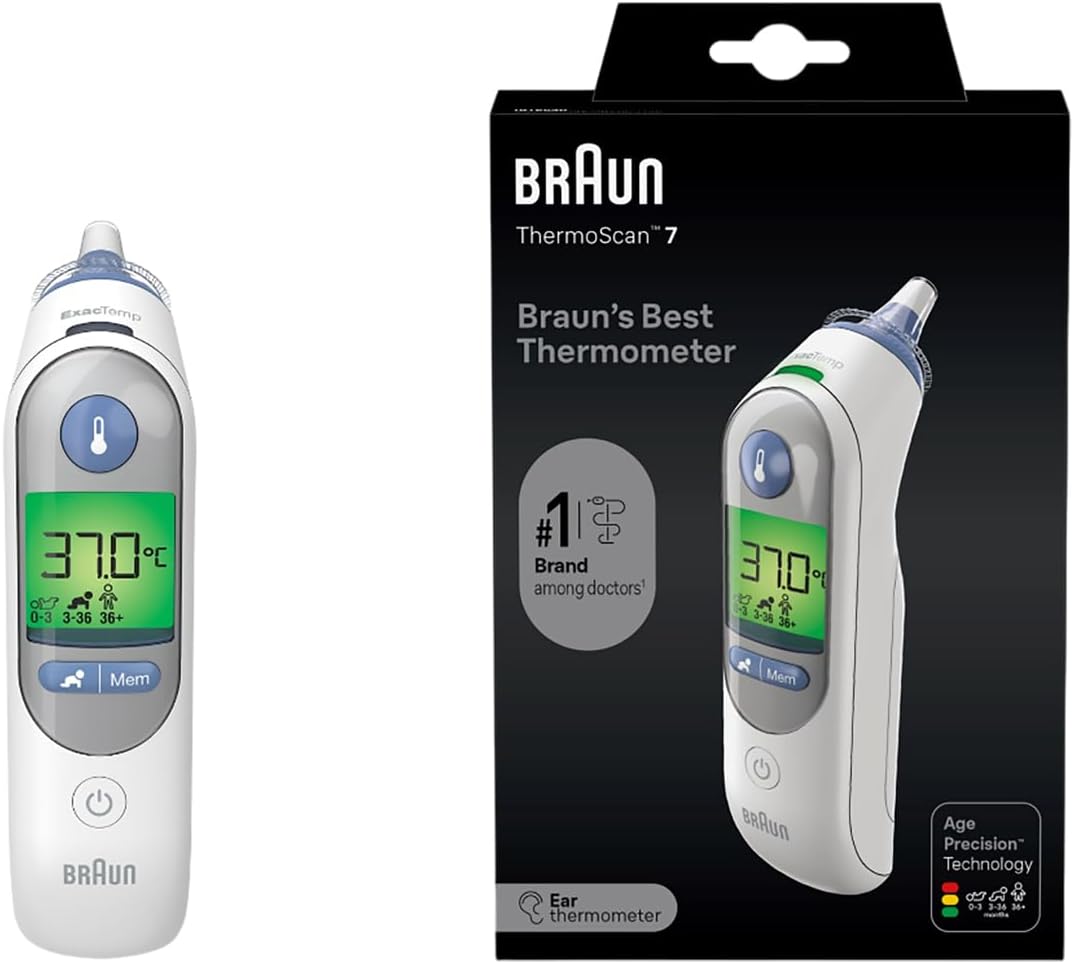 Braun ThermoScan 7 Ear Thermometer – Age Precision, Digital, Baby & Infant Safe