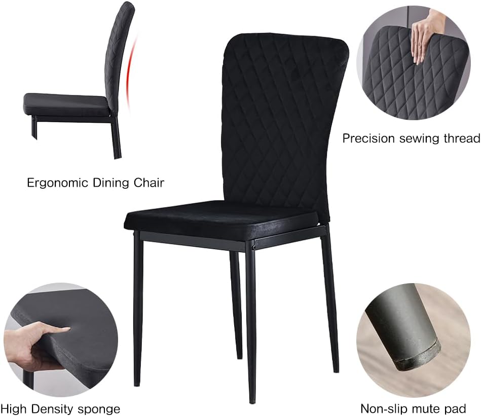Modern Upholstered Dining Chairs Set of 4/6/8 – High Back, Metal Legs, Multi-Color