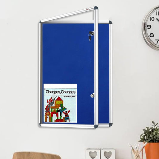 VIZ-PRO Tamperproof Lockable Noticeboard Class 1 Aluminium Framed 120 x 90 cm