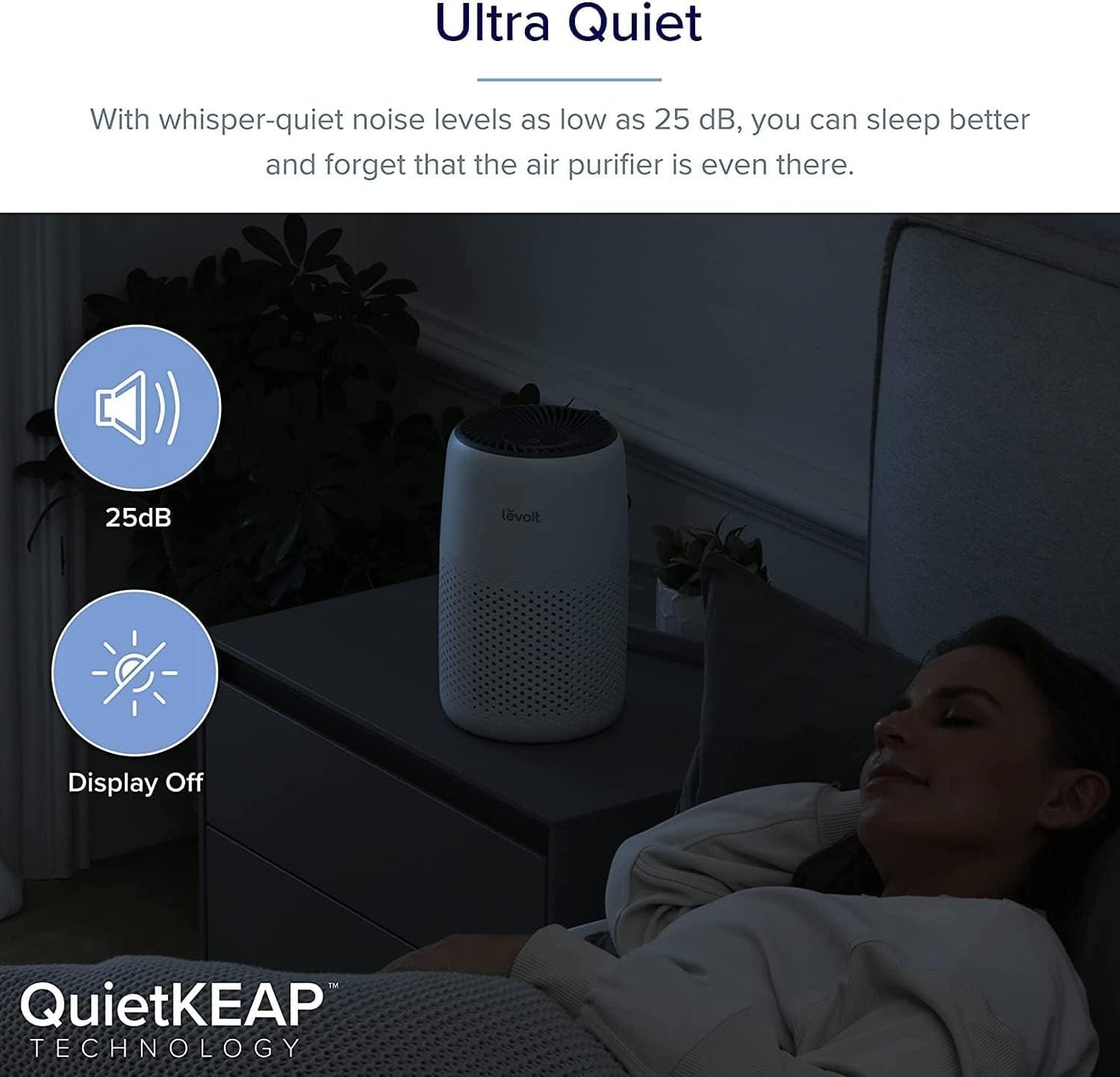 LEVOIT HEPA Air Purifier for Bedroom โ Quiet, Odor Remover for Smoke, Pets & Dust