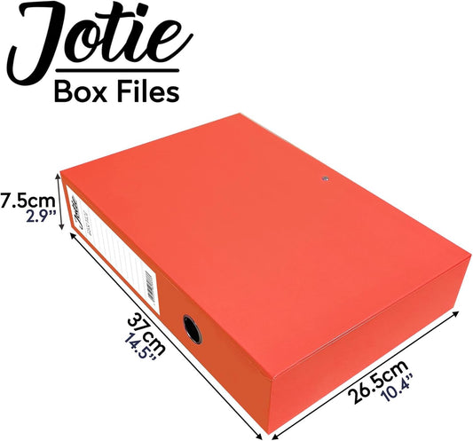 Red Box File with Lock & Ring Pull – 75mm Spine, Office Document Organizer A4/Foolscap