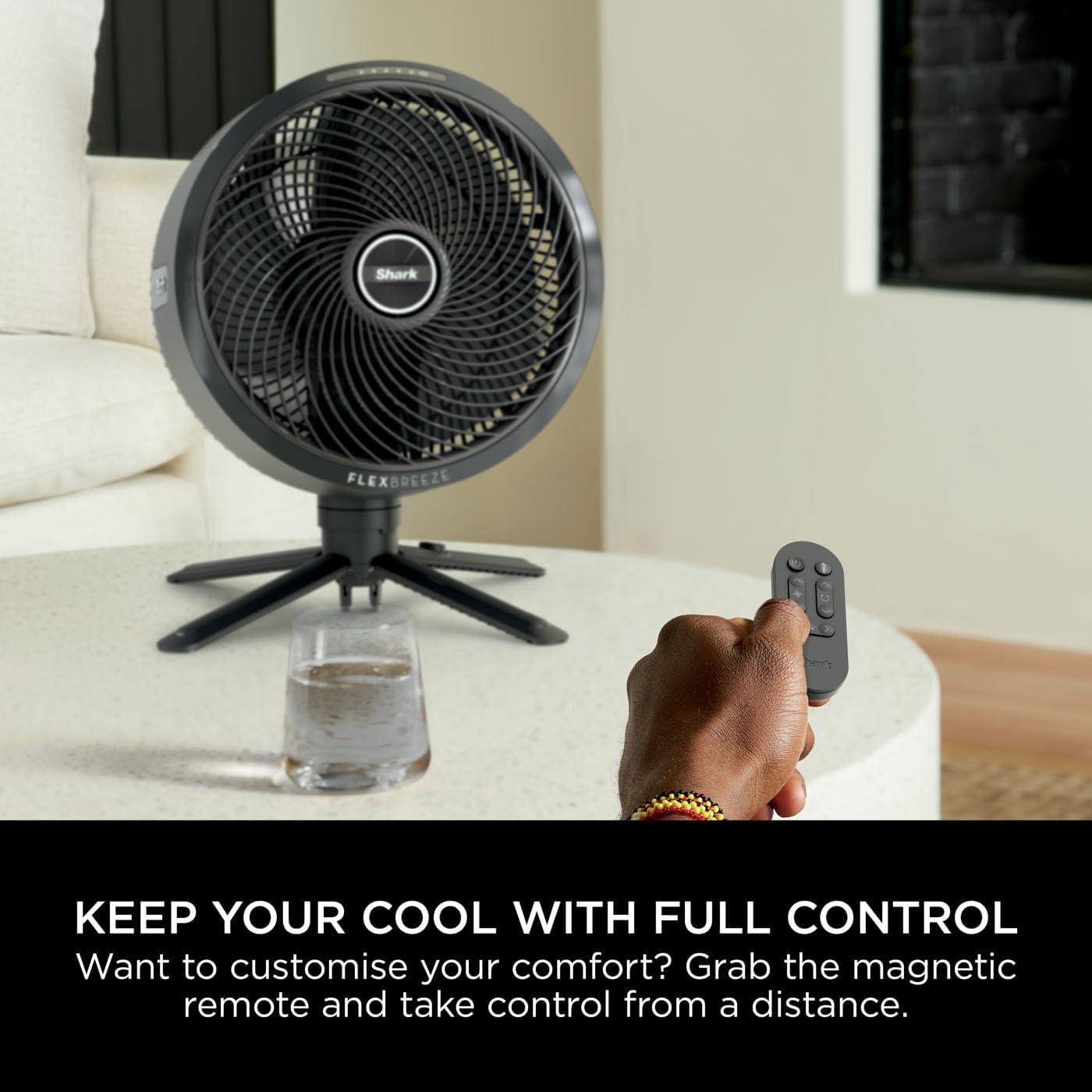 Shark FlexBreeze 12-in-1 High Velocity Cordless Fan β Portable, Quiet, Waterproof