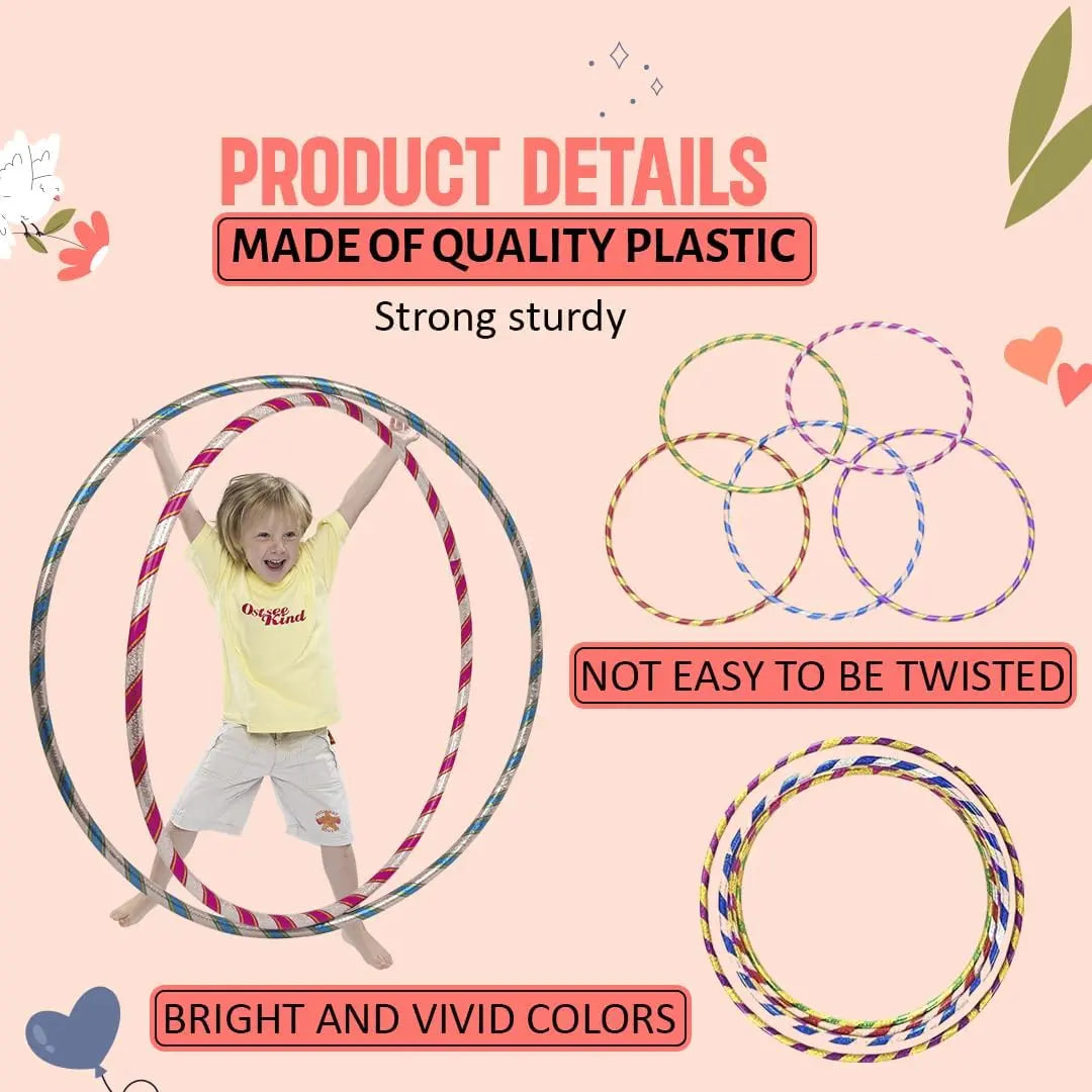 π― Colorful 55cm Hula Hoops β Glitter Plastic Hoops for Fitness & Dance Fun Pack of 2
