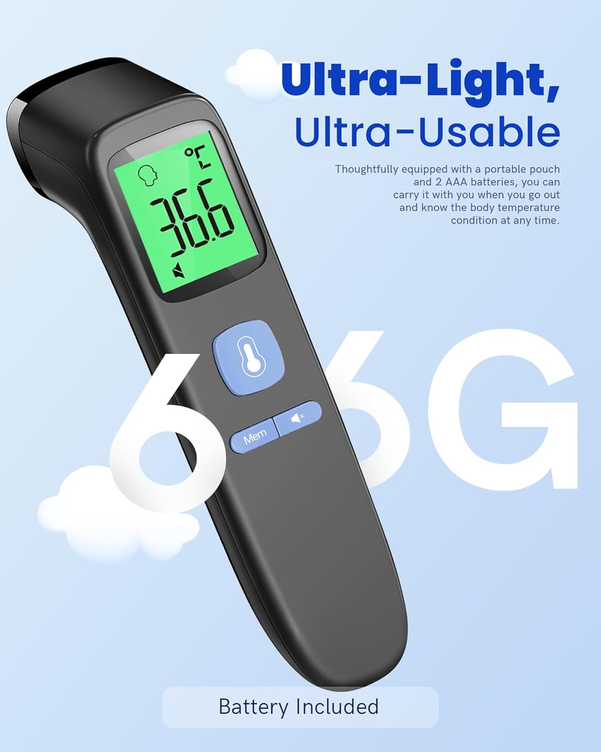 No-Touch Infrared Forehead Thermometer for Adults & Babies β Fast, Accurate & Silent