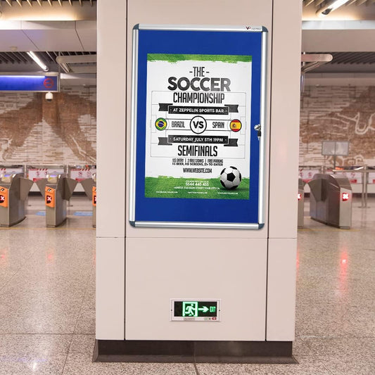 Viz-Pro Indoor Tamperproof Lockable Noticeboard 900X600mm