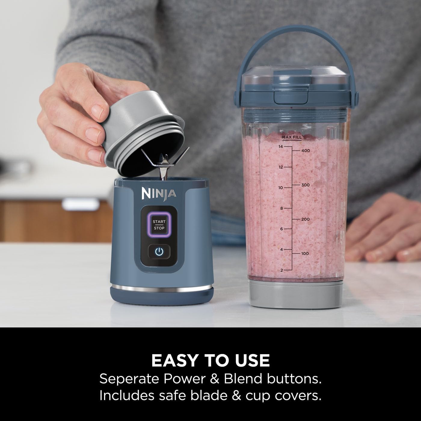 Portable Ninja Blender 530ml β Ice-Crushing, USB Rechargeable Smoothie Maker