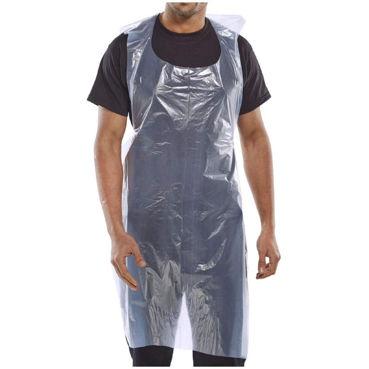 100x Disposable White Plastic Aprons for Adults β Waterproof, 70x120cm, 10 Microns