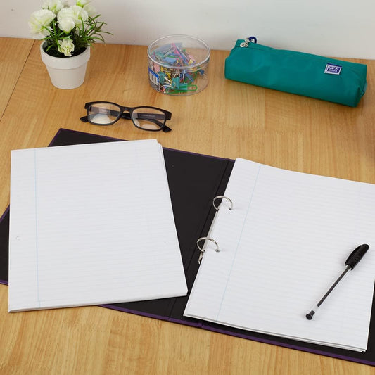 SUMMIT A4 Loose Leaf Ream Paper, 8mm Ruled with Margin, Header & Footer, 2 Punched Holes, 500 Sheets / 1000 Pages