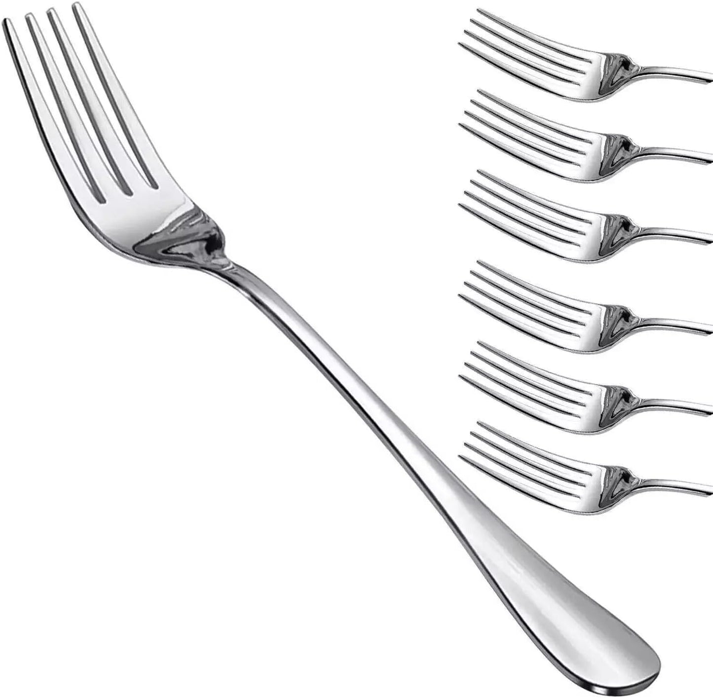 Stainless Steel Dinner Forks, Set of 12, Classic Design