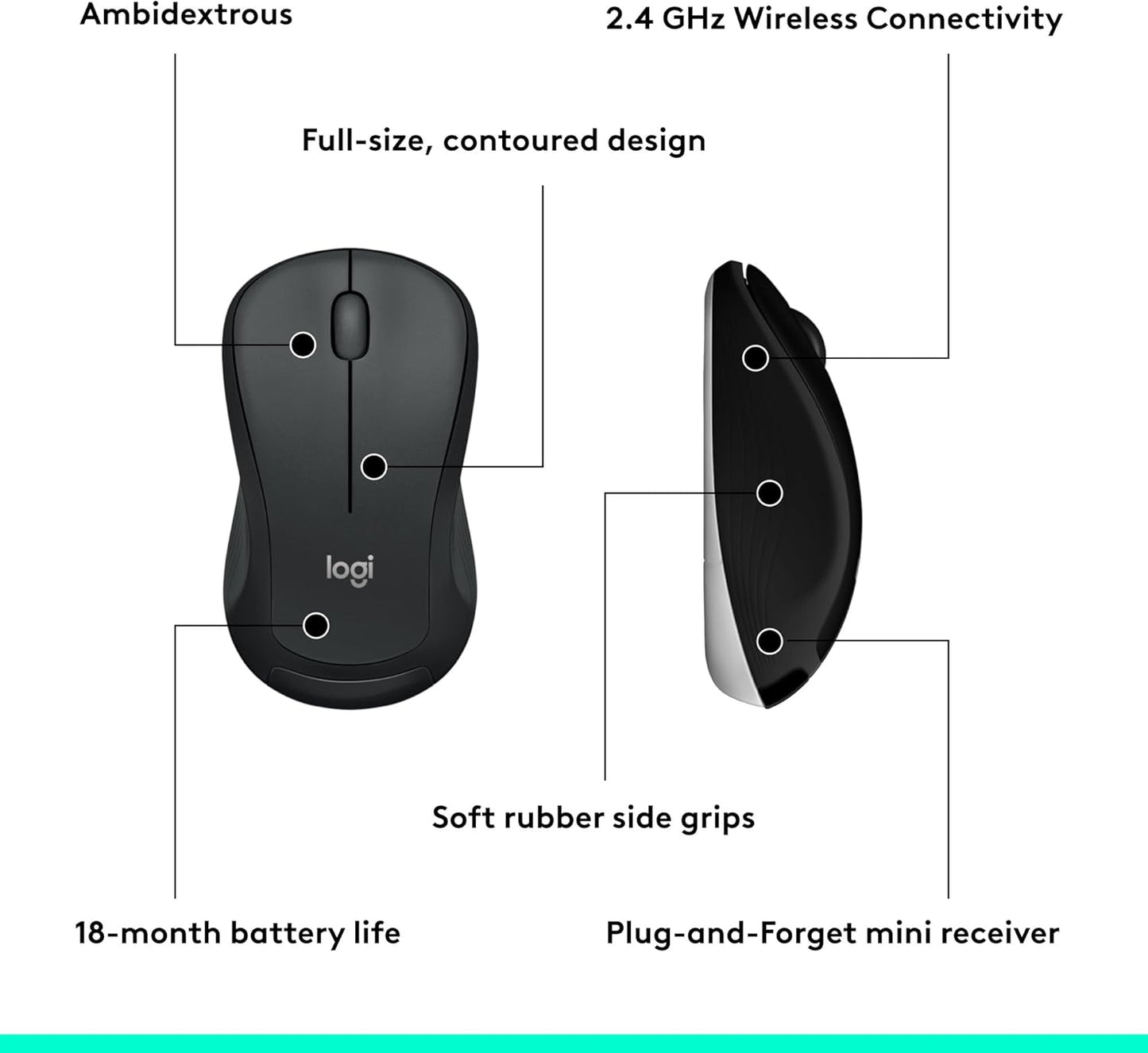 Logitech MK540 Wireless Keyboard & Mouse Combo โ Long Battery, USB Receiver โ Black