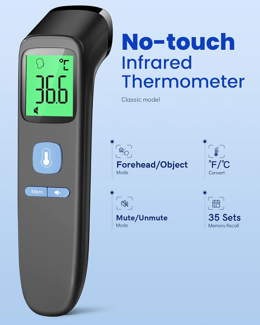 No-Touch Infrared Forehead Thermometer for Adults & Babies – Fast, Accurate & Silent