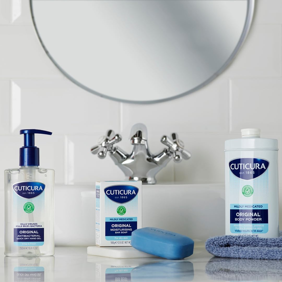 CUTICURA Medicated Body Powder 150g – Sweat Control, Itch Relief & Chafing Care