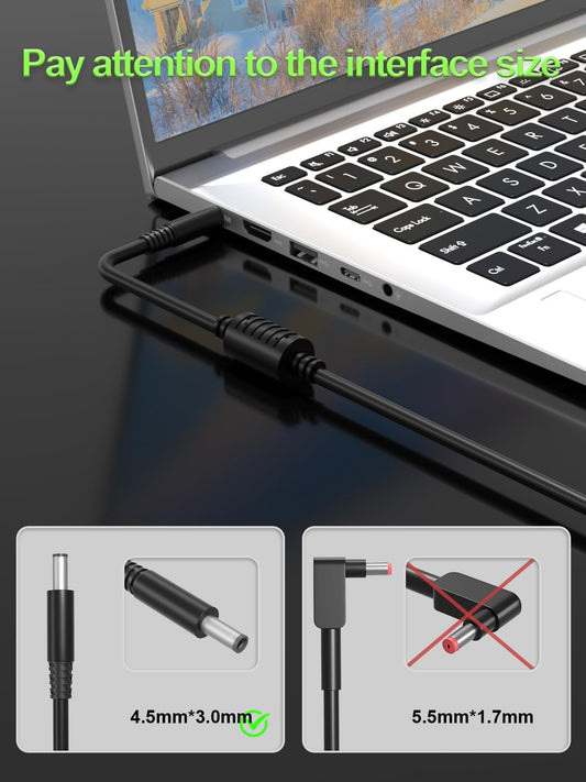 65W 45W Charger Round Tip for Dell inspiron-15 14 13 11 16 17 5000 3000 7000 7506 5570 3593 3511 Latitude 3510 3520 3310 3440 3420 3540 3500 XPS 13 12 11 Vostro 3420 3530 5620 3520 5410 Series Laptop