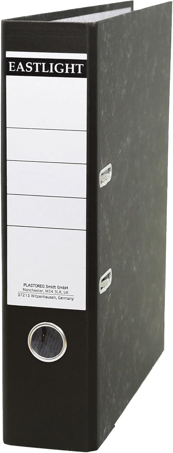 Eastlight A4 Lever Arch File Set ā Black & White Office Binders, Pack of 10