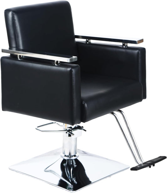 Panana Barber Chair Height Adjustable Hairdressing Chair for Hair Salon Haircut Spa Chair Metal Top Armrest