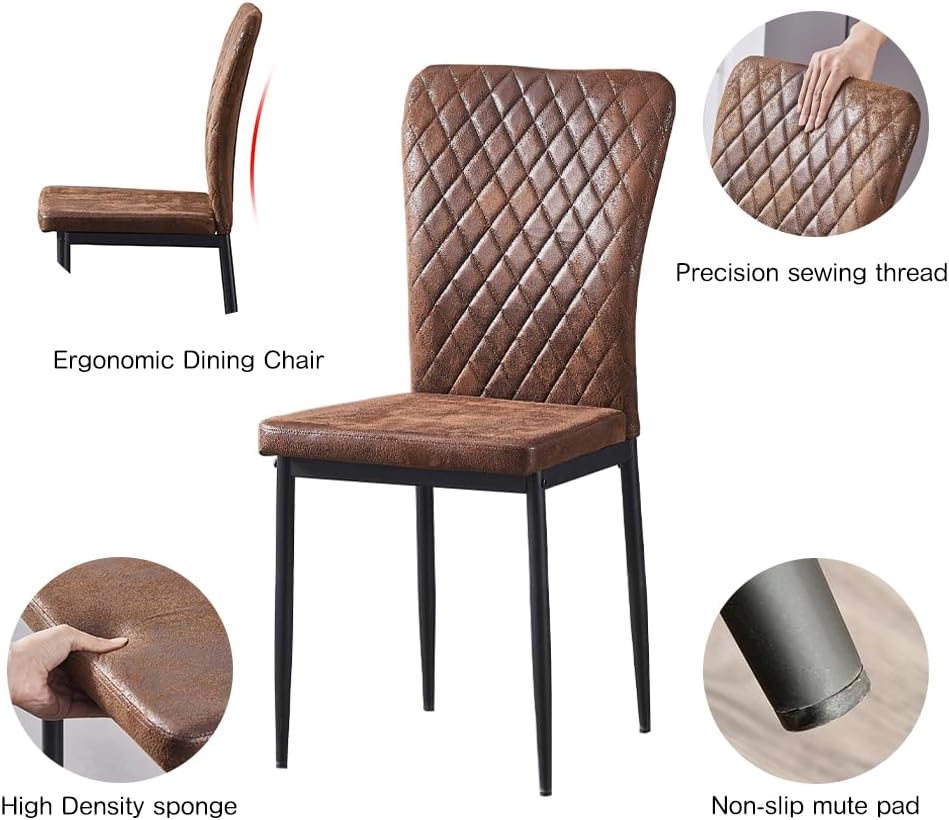 Modern Upholstered Dining Chairs Set of 4/6/8 – High Back, Metal Legs, Multi-Color