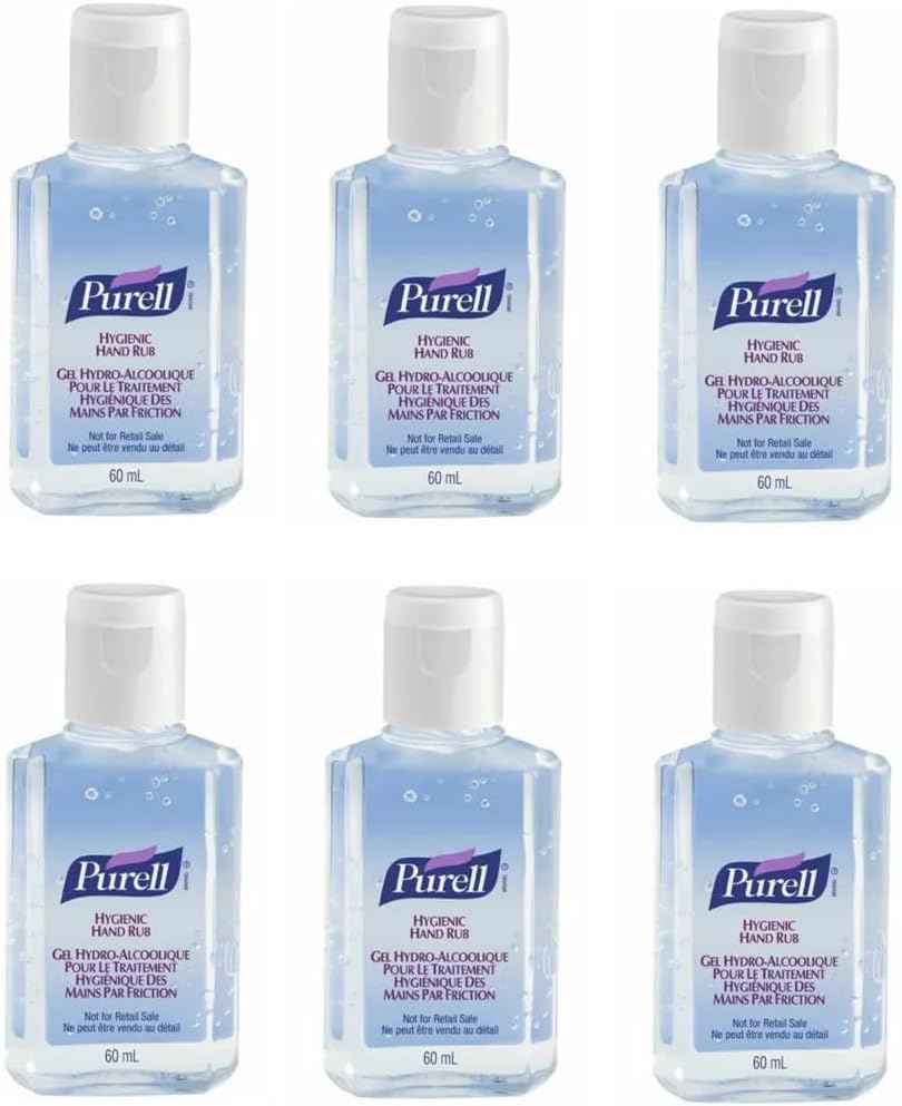 Hand Sanitizer Gel 60mL β Pack of 6 β Pocket Size, Travel-Friendly, Kills 99.9% Germs