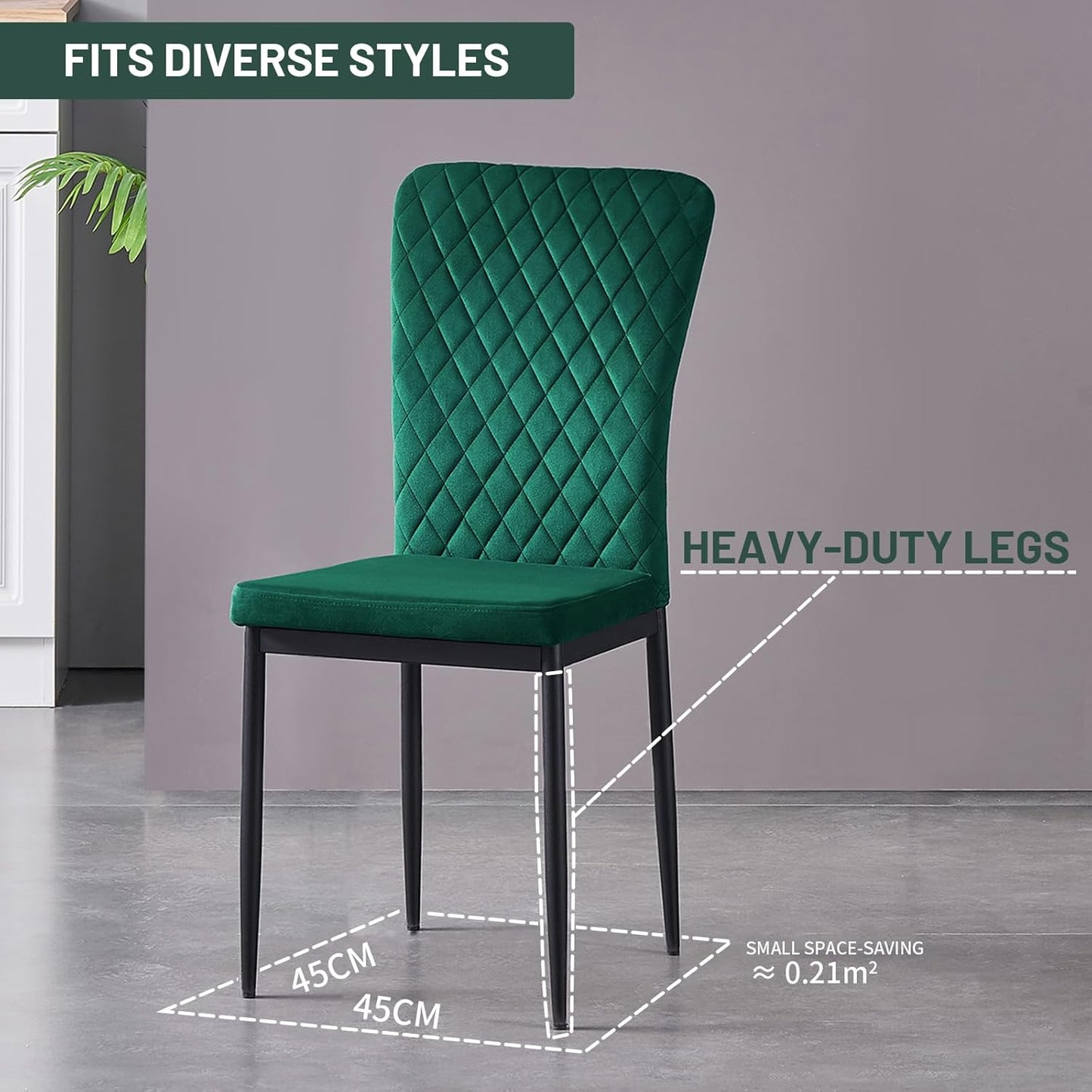 Modern Upholstered Dining Chairs Set of 4/6/8 – High Back, Metal Legs, Multi-Color