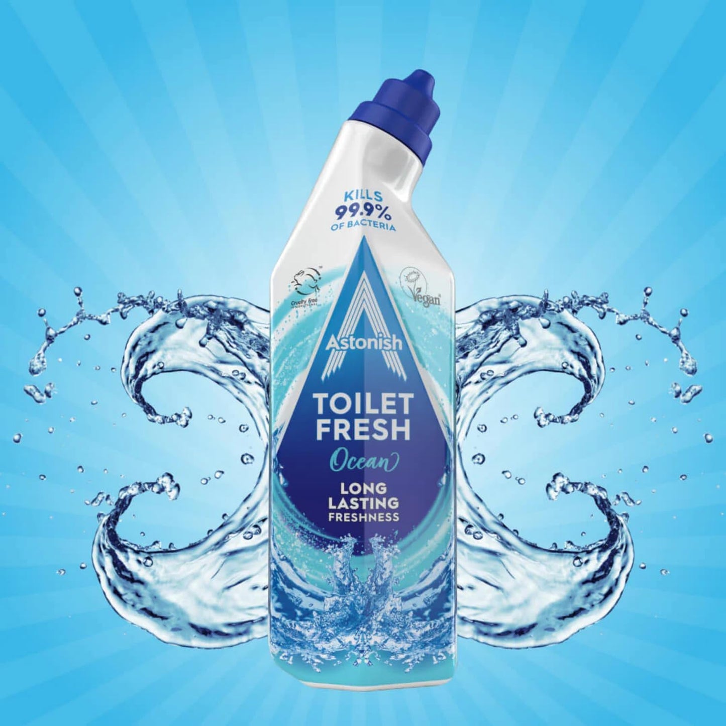 Astonish Toilet Fresh Gel, Kills 99.9% of Bacteria, Limescale Prevention, 750ml, Ocean
