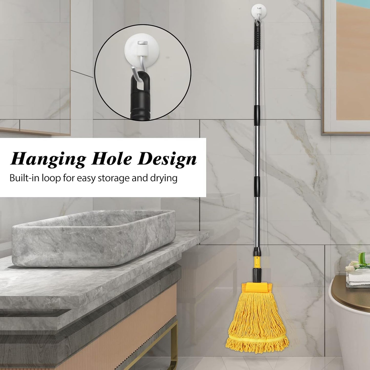 Heavy Duty Commercial Mop with 2 Heads & 120cm Steel Handle β Wet Floor Cleaning