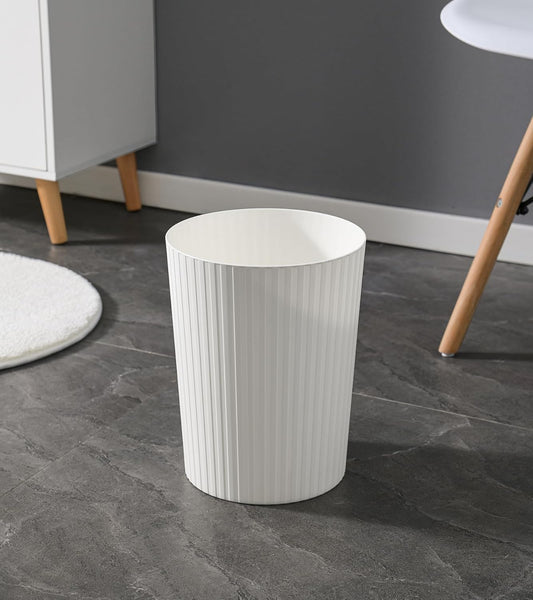 Set of 3 | 7.2L White Plastic Trash Bins for Kitchen, Bedroom & Office – Open Top