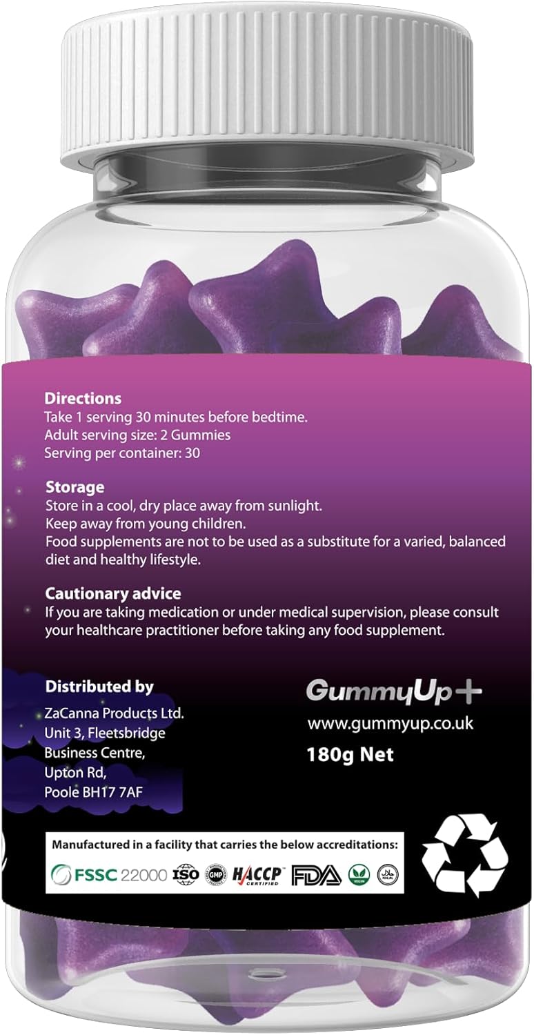 Sugar-Free Sleep Gummies with Griffonia β 60 Natural Berry Melatonin-Free Chews
