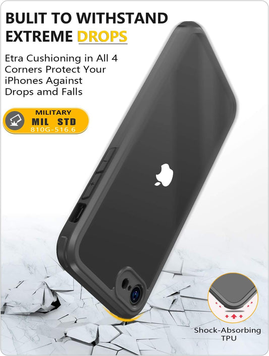 iPhone SE 2020/2022 Case with Glass Protector – 360° Shockproof Transparent Cover