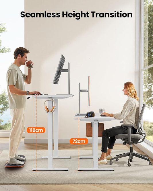 Electric Height Adjustable Standing Desk with 4 Memory, Smart Panel, Home Office