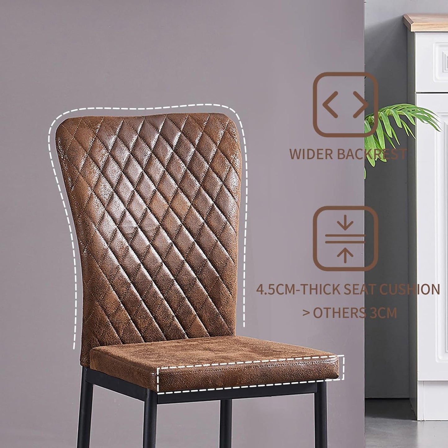 Modern Upholstered Dining Chairs Set of 4/6/8 – High Back, Metal Legs, Multi-Color