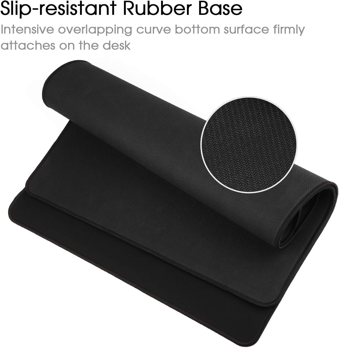 Large Gaming Mouse Pad 600x300mm – XL Desk Mat, Non-Slip Rubber Base, Black