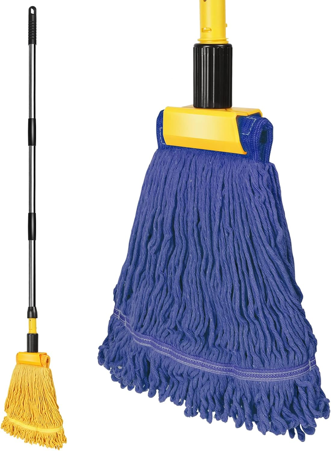 Heavy Duty Commercial Mop with 2 Heads & 120cm Steel Handle β Wet Floor Cleaning