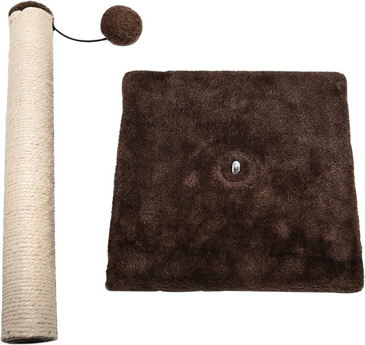 Ram® 42cm Cat Scratching Post – Tall Cat Tree Tower for Kittens & Adult Cats – Brown