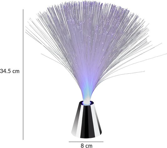 Innoteck Fiber Optic Lamp - Changing Colour Rotating LED Fiber Optic Desk Lamp - Colour Changing Battery-Operated Lamp - for Children’s Bedroom, Night Light, and Perfect Home Decoration