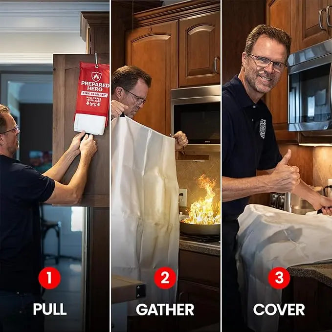 Pack of 17 - Emergency Fire Suppression Blanket 40” x 40” Fiberglass Fire Blanket for Home & Kitchen