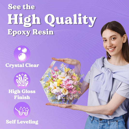 LET'S RESIN Clear Epoxy Resin Kit 2.4L – Bubble Free for Tumblers, Molds & Jewelry