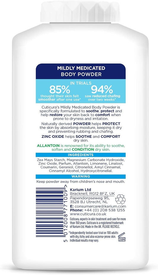 CUTICURA Medicated Body Powder 150g – Sweat Control, Itch Relief & Chafing Care