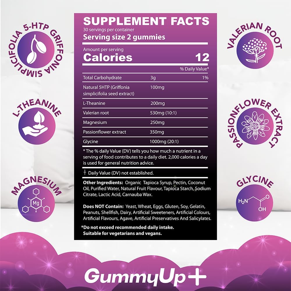 Sugar-Free Sleep Gummies with Griffonia β 60 Natural Berry Melatonin-Free Chews