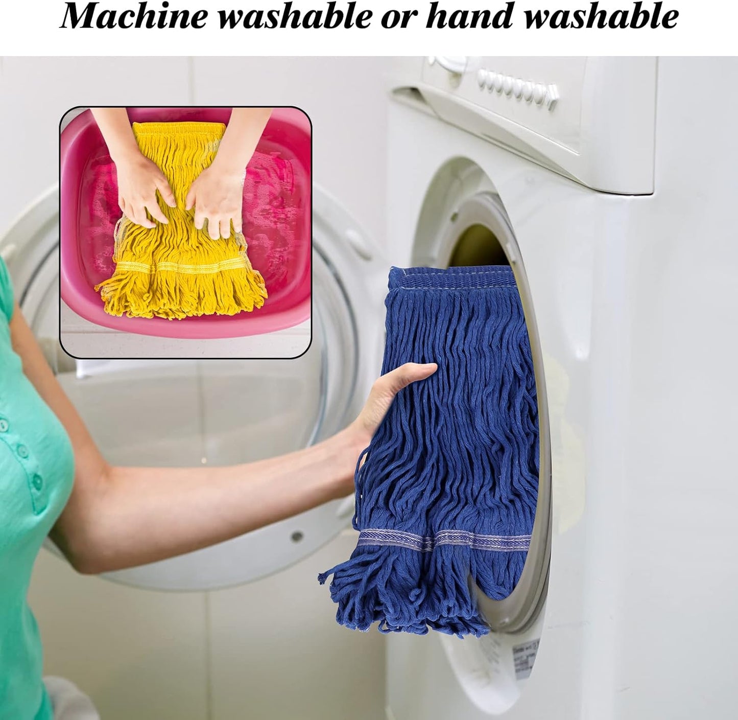 Heavy Duty Commercial Mop with 2 Heads & 120cm Steel Handle β Wet Floor Cleaning