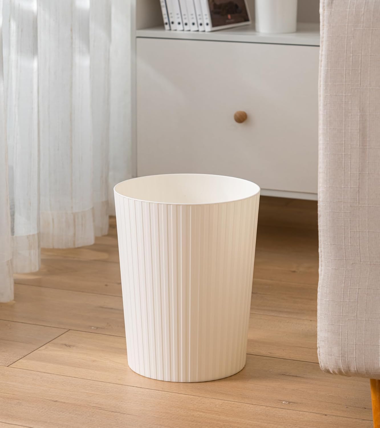 Set of 3 | 7.2L White Plastic Trash Bins for Kitchen, Bedroom & Office โ Open Top