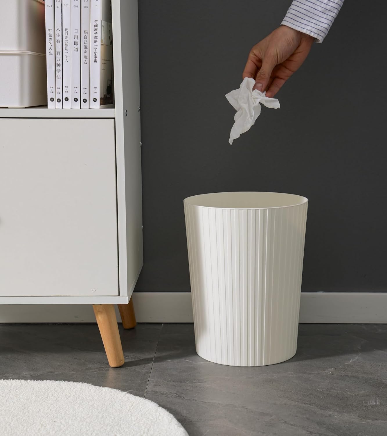 Set of 3 | 7.2L White Plastic Trash Bins for Kitchen, Bedroom & Office โ Open Top