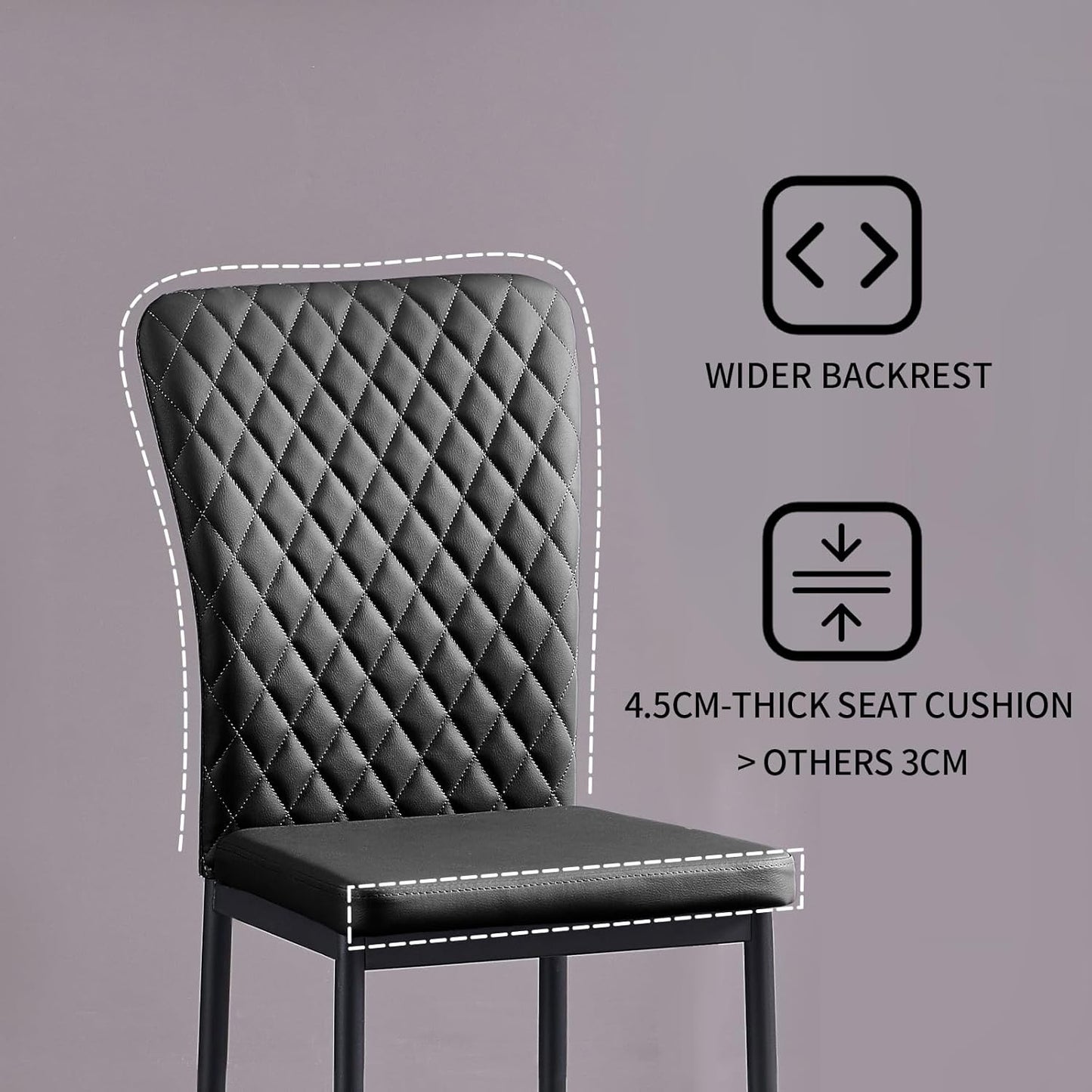 Modern Upholstered Dining Chairs Set of 4/6/8 – High Back, Metal Legs, Multi-Color
