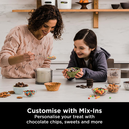 Ninja CREAMi Ice Cream & Dessert Maker – 7-in-1, 3 Tubs, 1.4L, Black/Silver