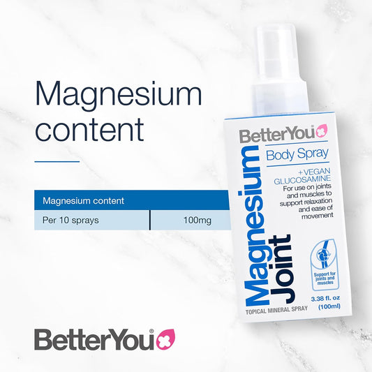 BetterYou Magnesium Joint Spray 100ml – Glucosamine for Muscle & Joint Relief
