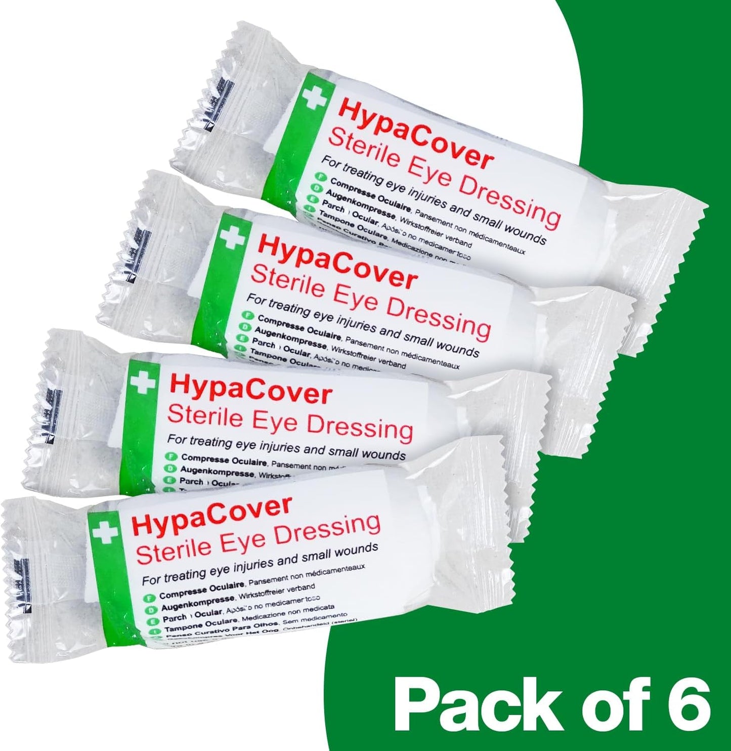 HypaCover Sterile Eye Pad Dressing Bandage 10 x 8cm (Pack of 6)