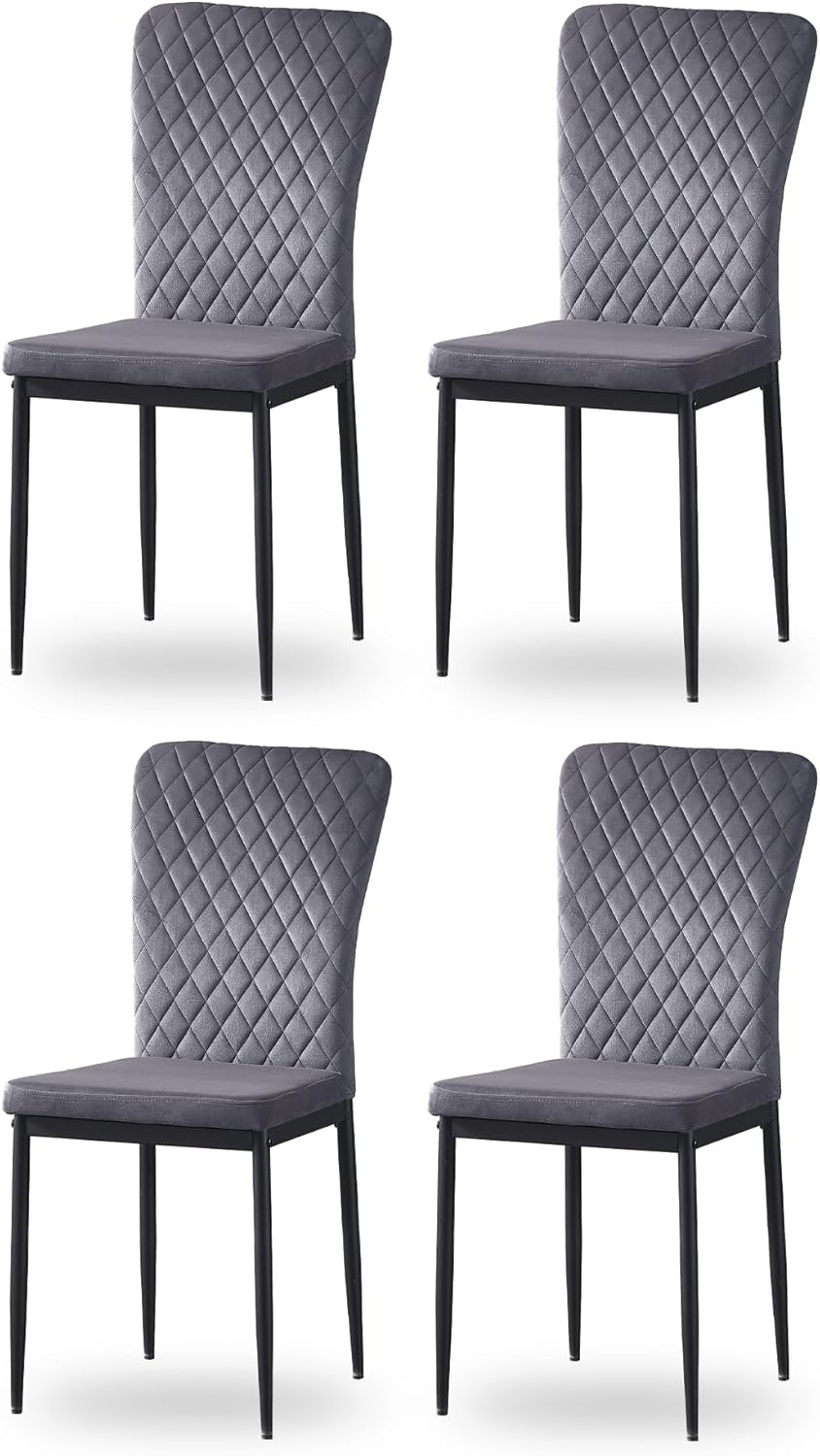 Modern Upholstered Dining Chairs Set of 4/6/8 – High Back, Metal Legs, Multi-Color