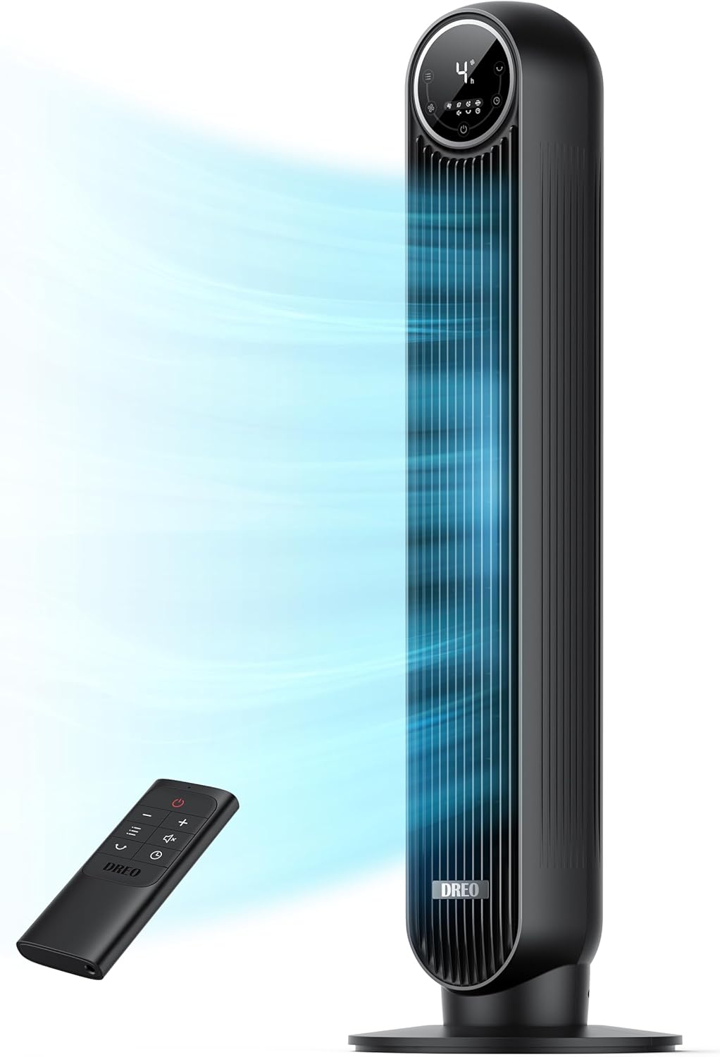 Dreo Silent Tower Fan 28dB, Bladeless 4-Speed Cooling Fan w/ Remote & Timer